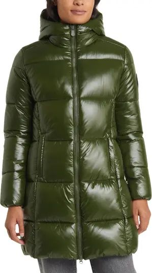 Save The Duck Ines Water Repellent Hooded Quilted Longline Coat | Nordstrom | Nordstrom