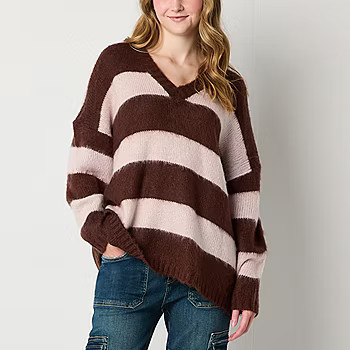 Arizona Juniors Womens V Neck Long Sleeve Pullover Sweater | JCPenney