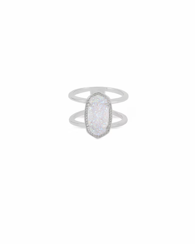 Elyse Silver Ring in Iridescent Drusy | Kendra Scott