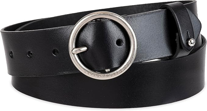 Levi's Women's Round Circle Buckle Casual Leather Jean Belt | Amazon (US)