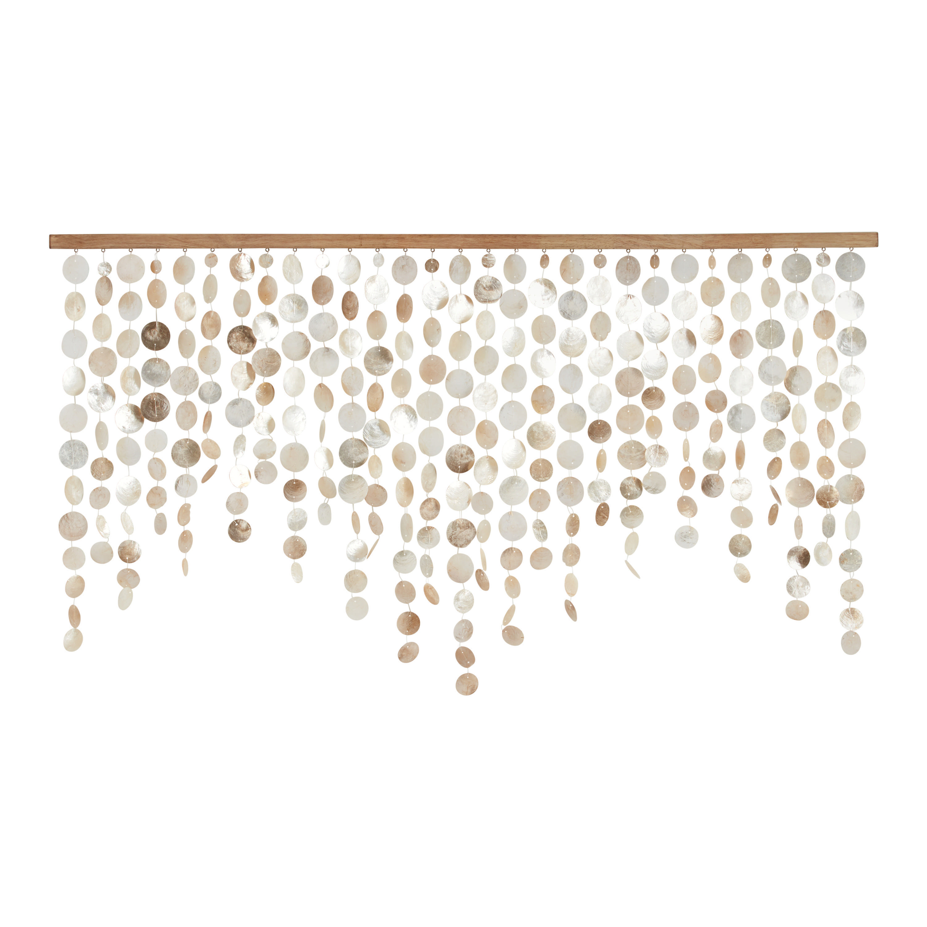 Champagne Capiz Shell And Natural Wood Wall Hanging | World Market