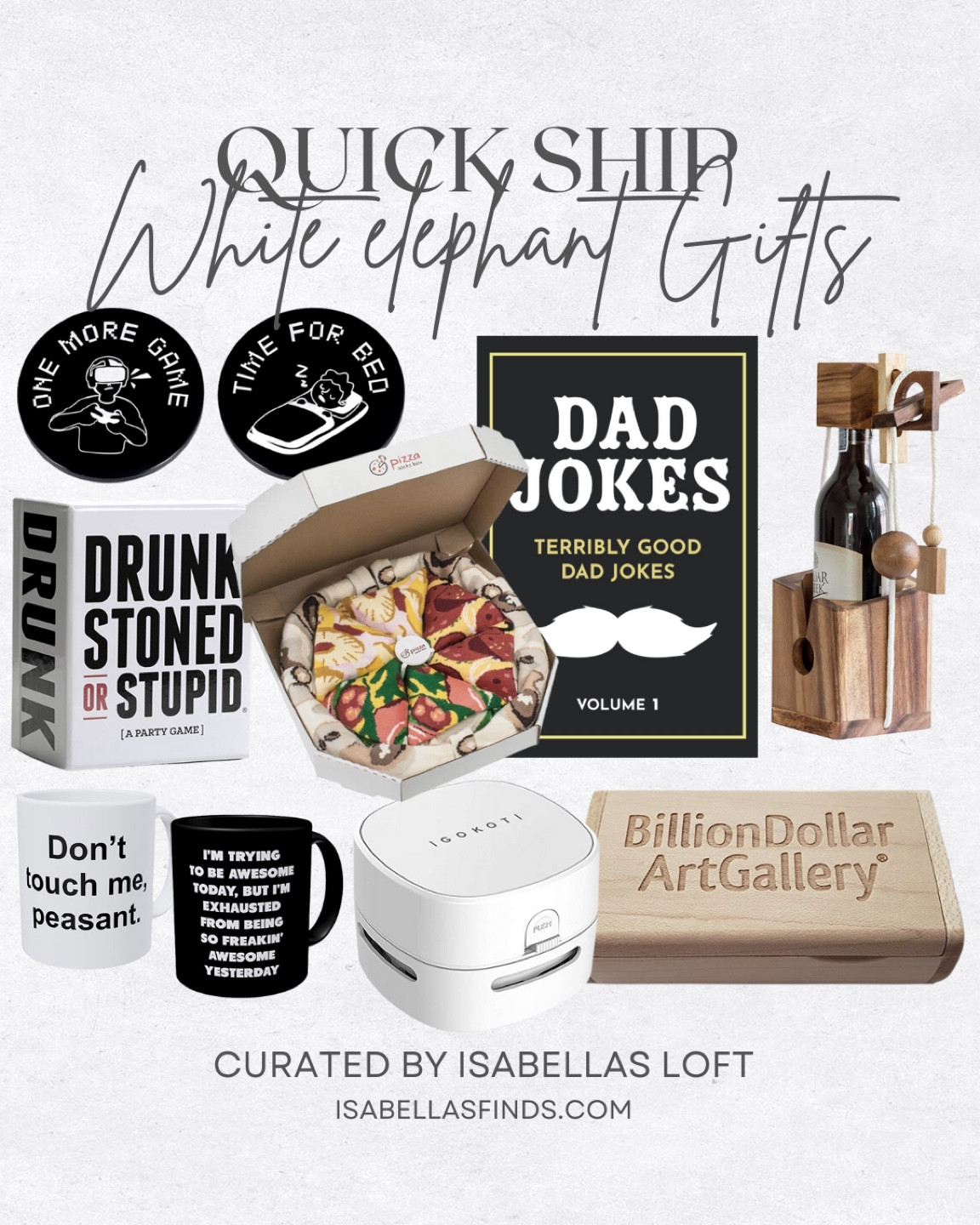 Quick Ship White elephant Gifts

Christmas, Christmas Decor, Gift Guide, Christmas tree, Garland, Media Console, Living Home Furniture, Bedroom Furniture, stand, cane bed, cane furniture, floor mirror, arched mirror, cabinet, home decor, modern decor, kitchen pendant lighting, unique lighting, Console Table, Restoration Hardware Inspired, ceiling lighting, black light, brass decor, black furniture, modern glam, entryway, living room, kitchen, throw pillows, wall decor, accent chair, dining room, home decor, rug, coffee table

#LTKmens #LTKGiftGuide #LTKfamily