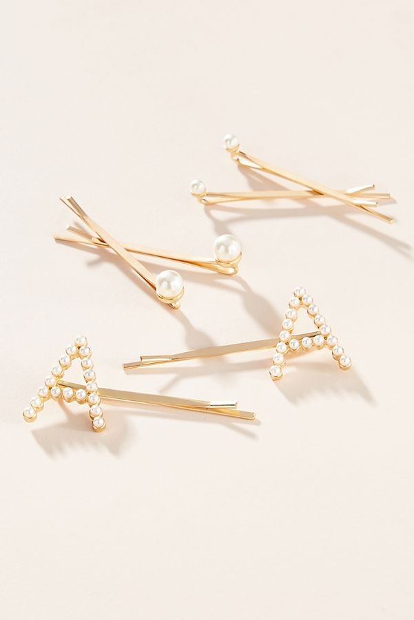 Monogram Pearl Bobby Pin Set | Anthropologie (US)