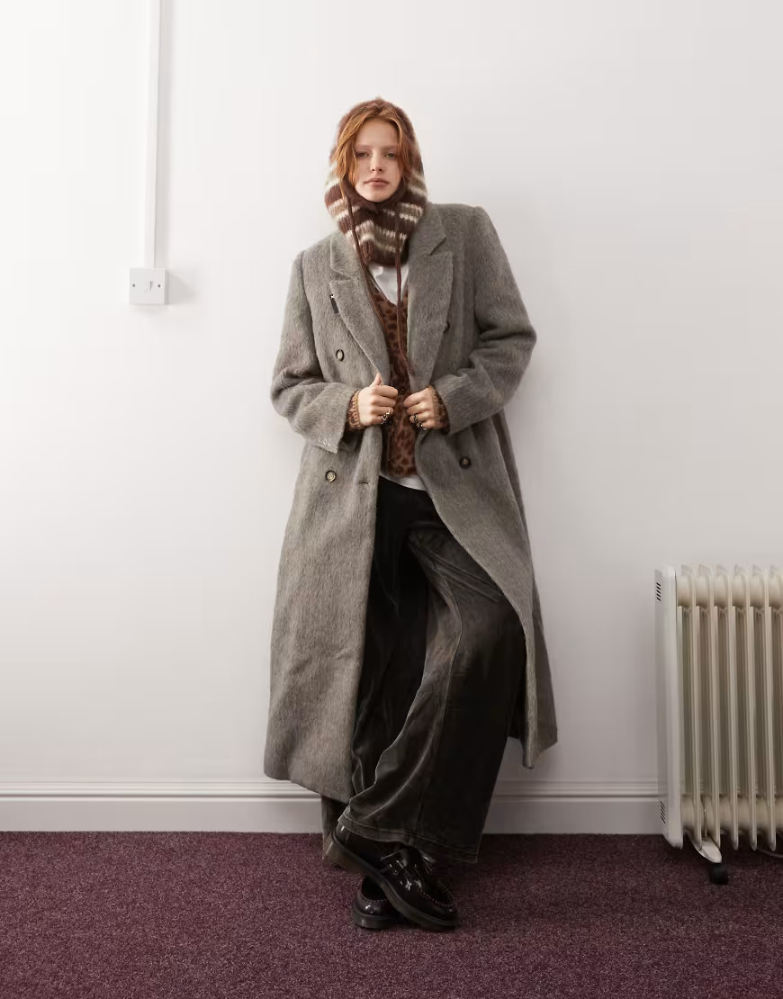 COLLUSION tailored longline smart coat in grey | ASOS (Global)