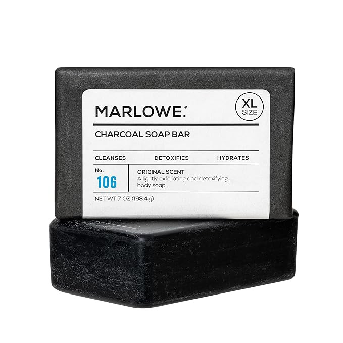 MARLOWE. No. 106 Charcoal Soap 7 oz, Body Bar Soap for Men, Cleansing, Purifying & Hydrating with... | Amazon (US)