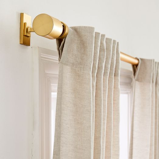 European Flax Linen & Luster Velvet Curtain | West Elm (US)