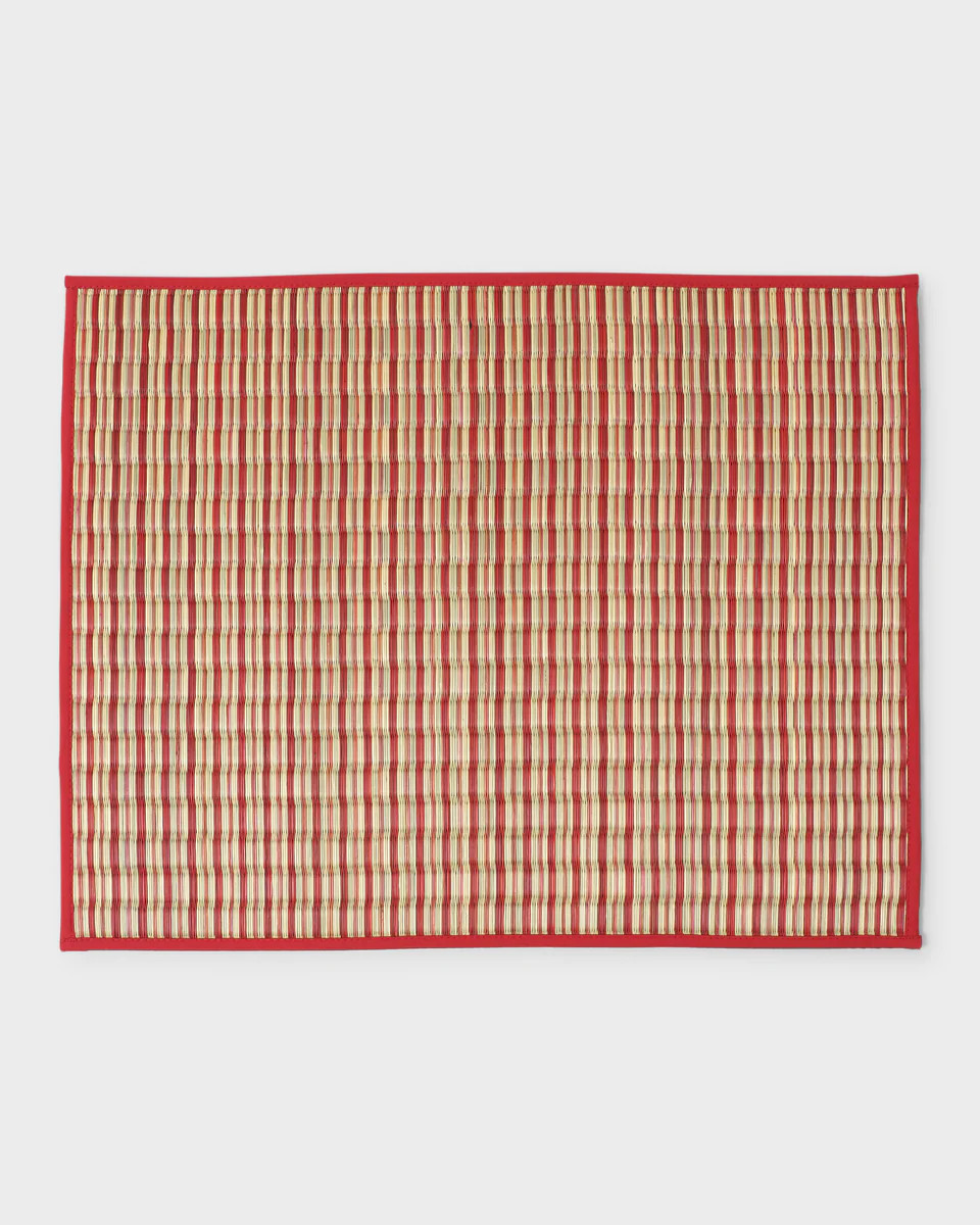 Candy Stripe Woven Placemat, Red | Cabana Magazine