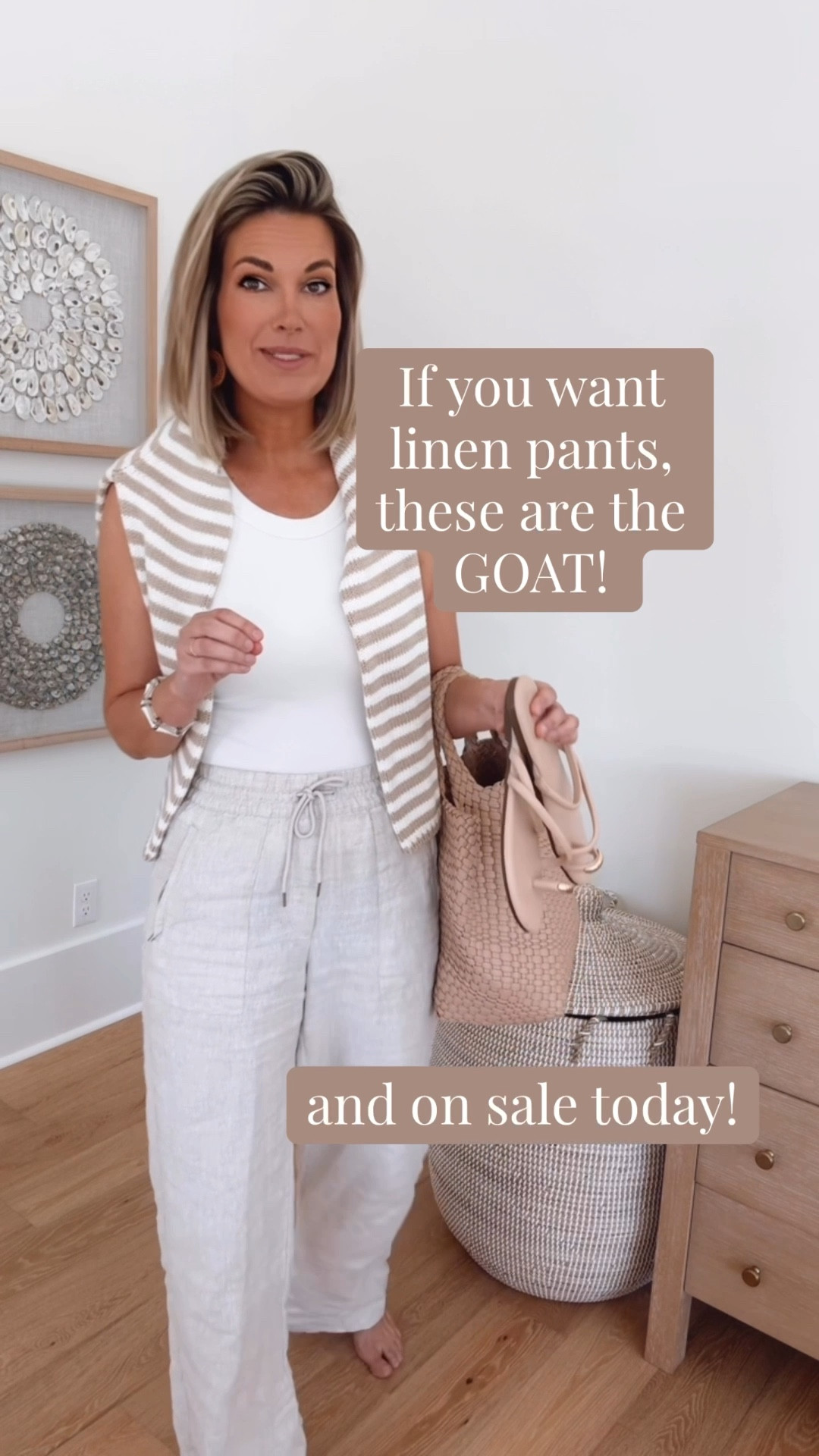 The BEST linen pants - and I have tried dozens - are on sale!  These sold out last year around this time in the popular colors in tall sizes. True to size.  I am 5’11” in the tall and small built in bra tank. Sandals true to size.  

#LTKTall #LTKSaleAlert #LTKootd
