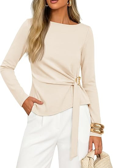 ZESICA Womens Fall Long Sleeve Business Casual Tops Work Blouse | Amazon (US)