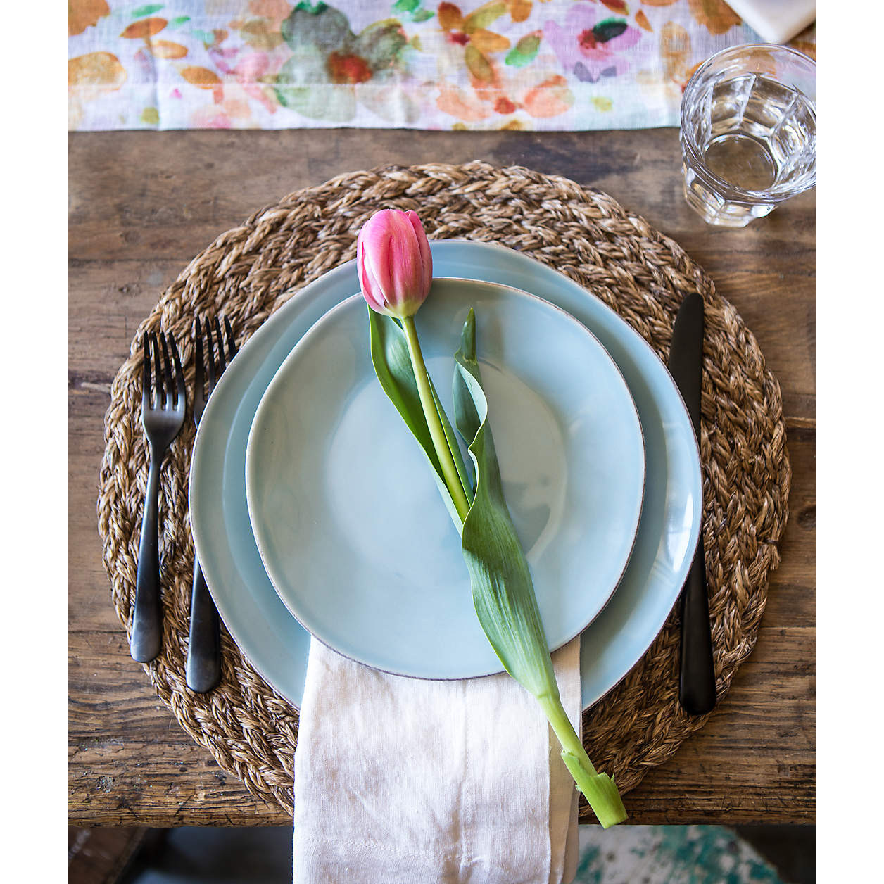 Bali Dark Abaca Woven Round Placemat + Reviews | Crate & Barrel | Crate & Barrel