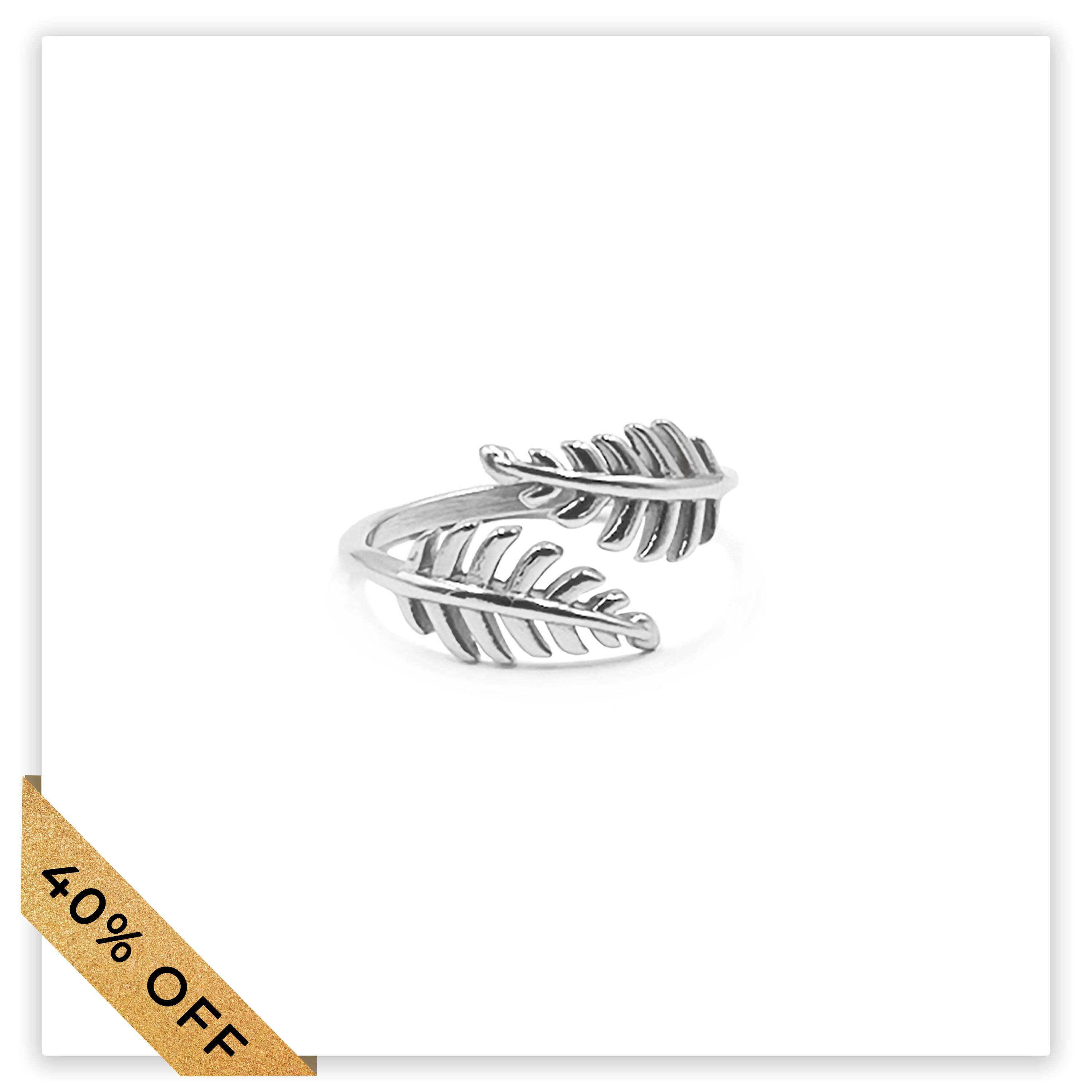 Goddess Collection - Silver Laurel Leaf Ring | Kinsley Armelle® Official | Kinsley Armelle
