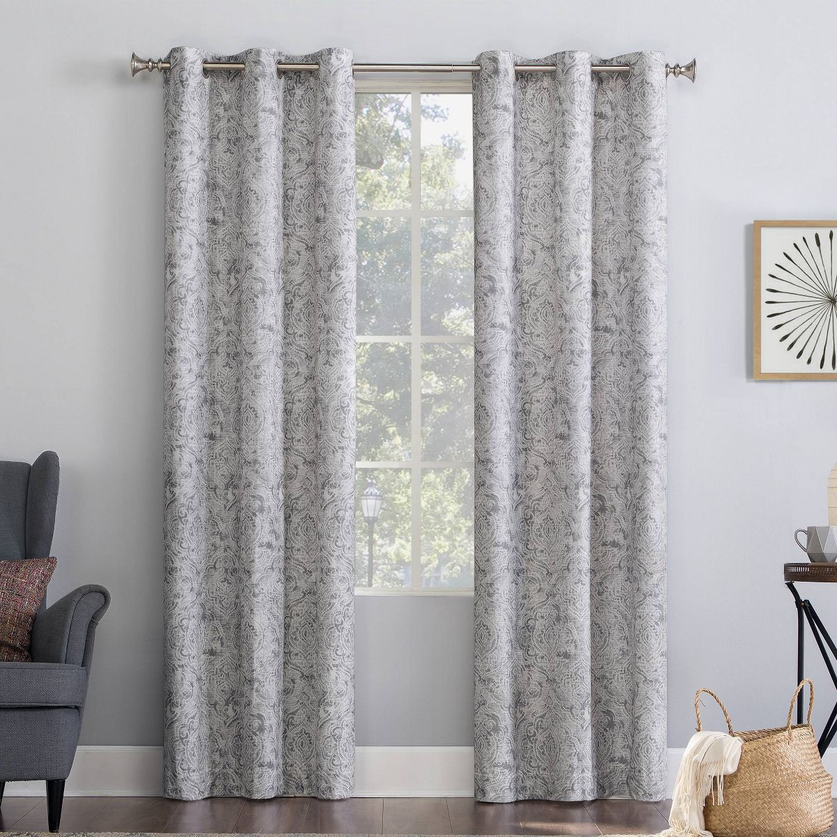 Kenji Medallion Draft Shield Fleece Insulated Energy Saving Grommet Top Room Darkening Curtain Pa... | Target