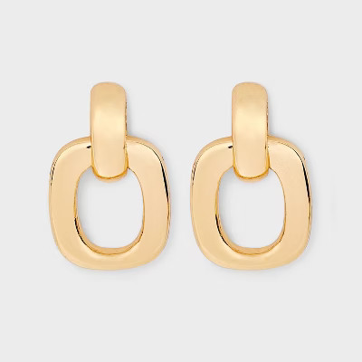 Smooth Square Door Knocker Earrings - A New Day™ Gold: Nickel-Free Metal, Post Closure, Drop St... | Target