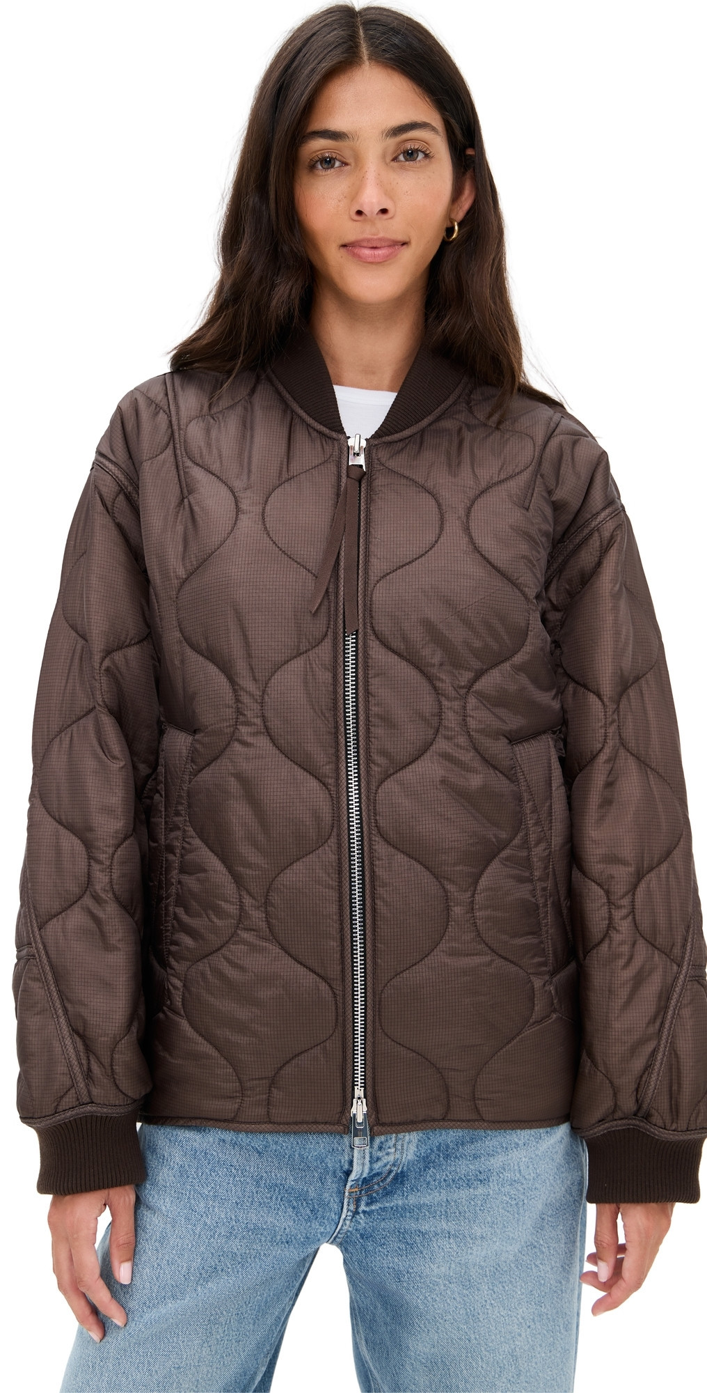 AGOLDE Isla Quilted Jacket Bourbon L | Shopbop