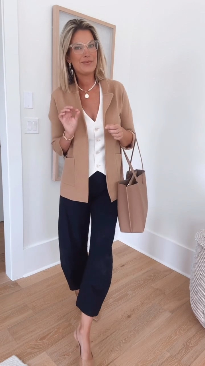 Workwear outfit. These viral pants are sooo good. I’m obsessed! They can be styled so many ways. I’m 5’11” and have the 4 long.

#LTKTall #LTKWorkwear #LTKOver40