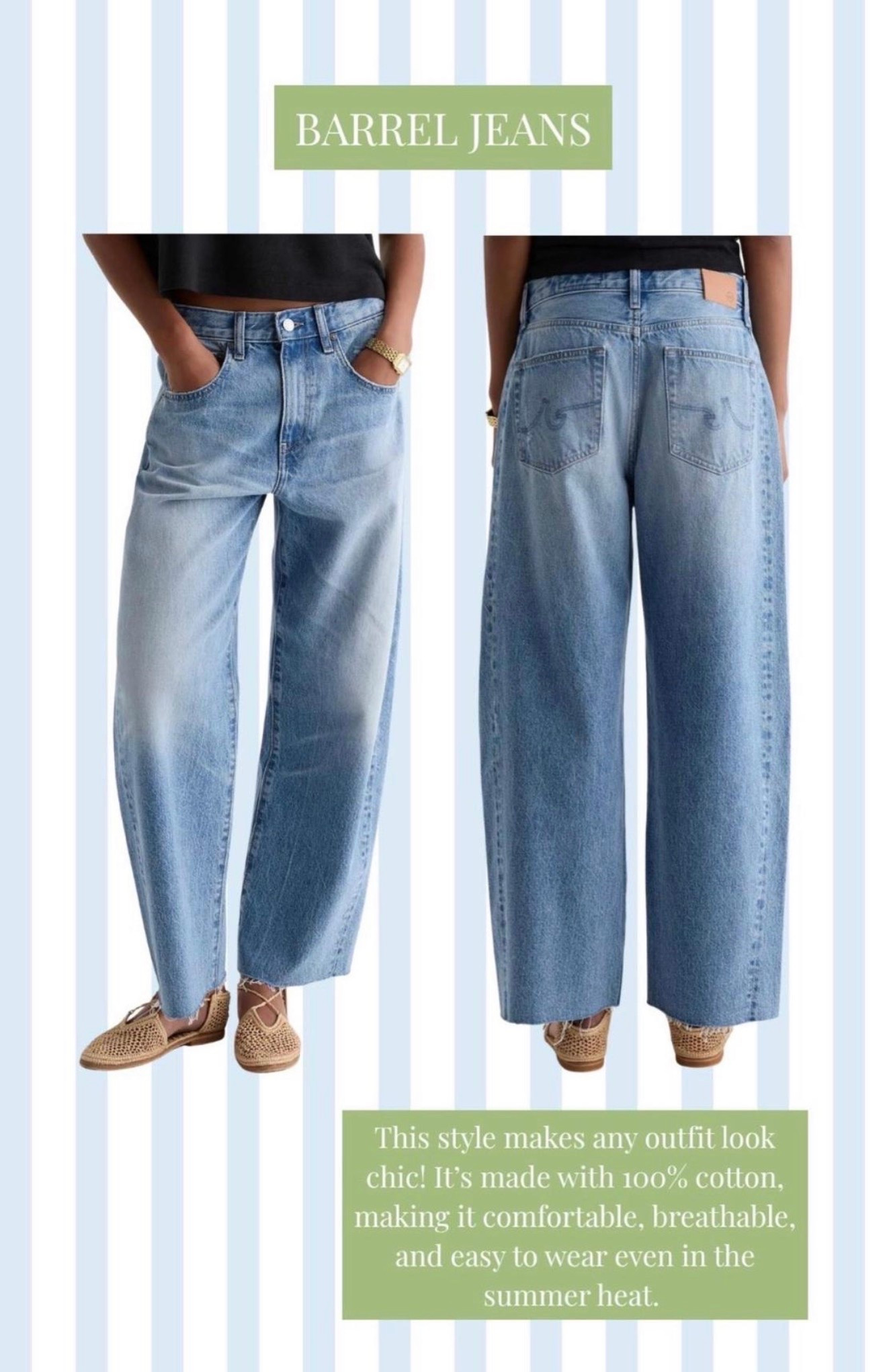 I've been loving the barrel Jean trend so when I found these I grabbed them immediately! These are so cute and comfy & 100% cotton!!!

#LTKootd #LTKmomlife #LTKSeasonal