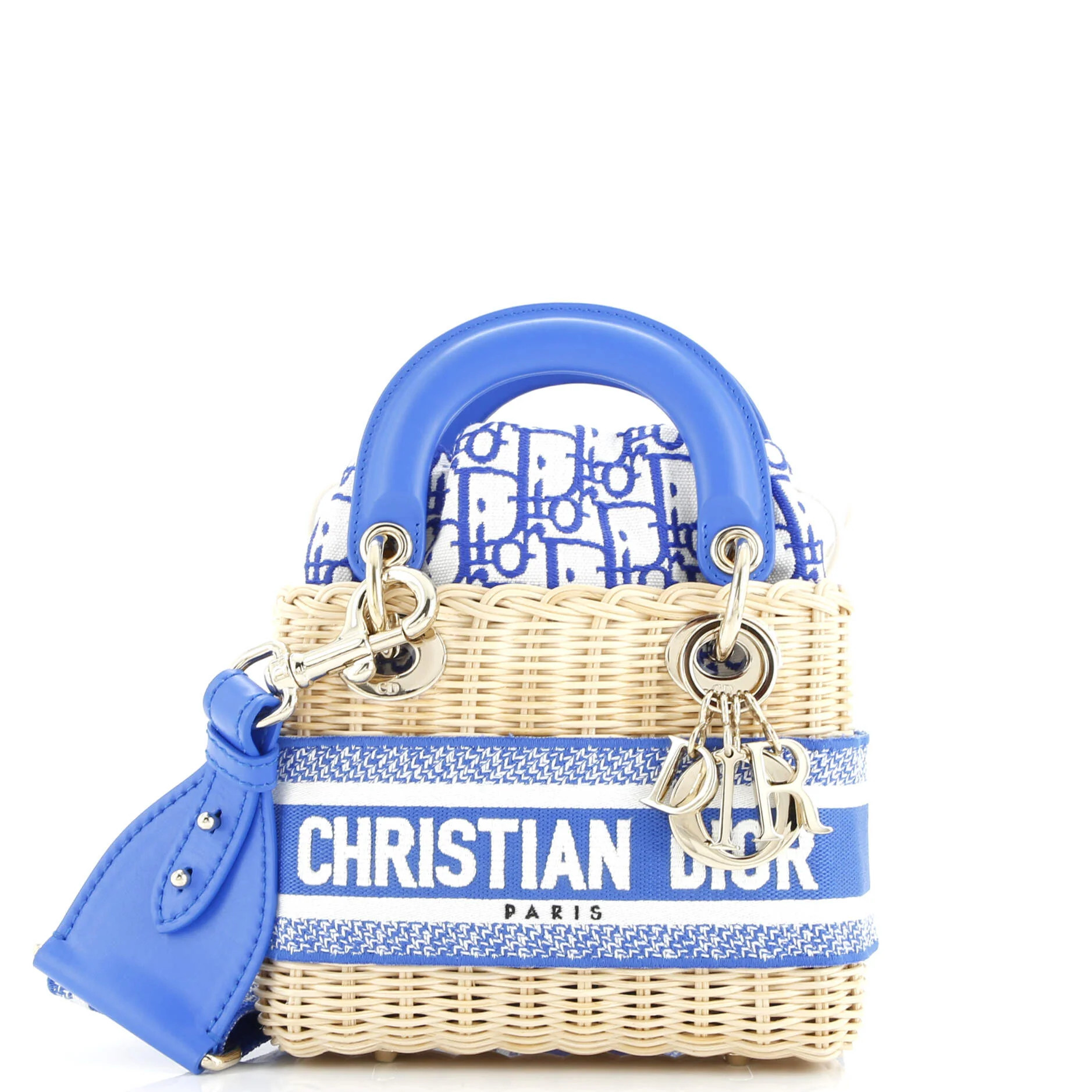 Pre-Loved Christian Dior Lady Dior Bag Wicker and Oblique Canvas Mini | Zulily