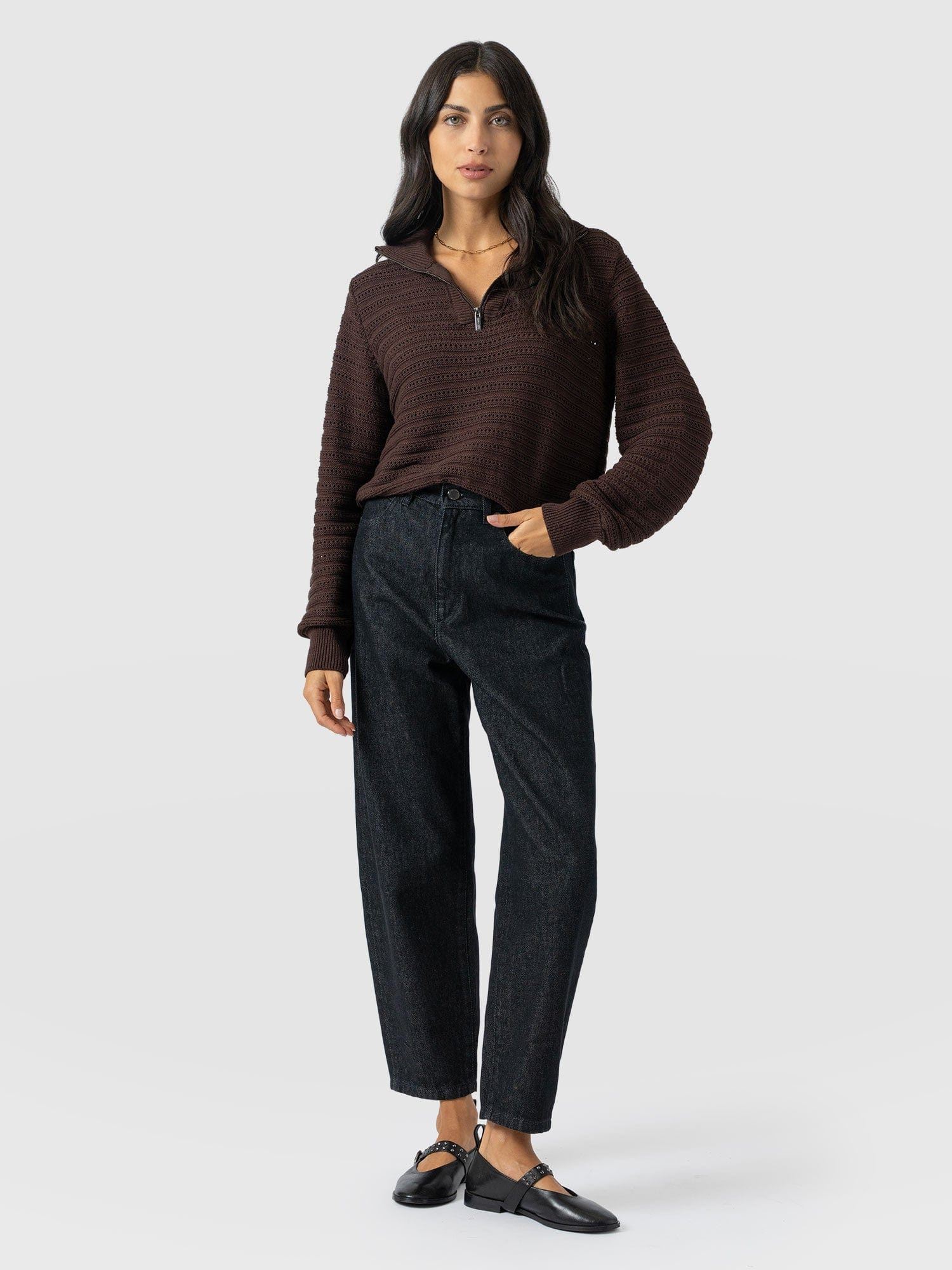 Barrel Leg Jean - Black | Saint + Sofia