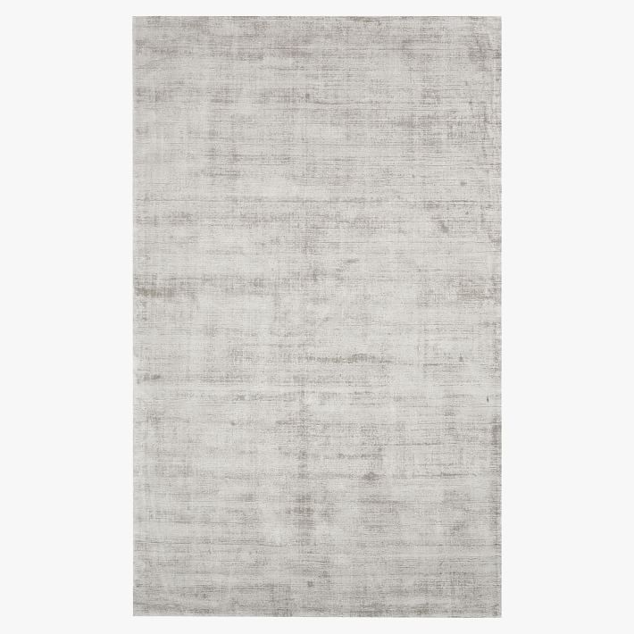 Solid Viscose Rug - Light Gray | Pottery Barn Teen