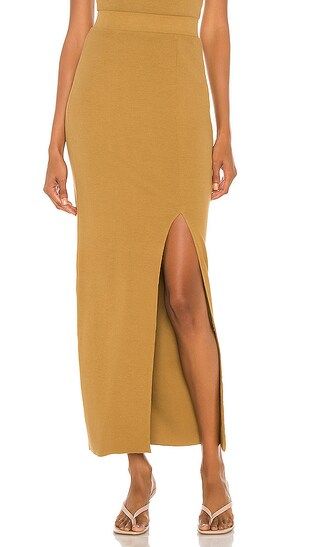 NSF Arizia Slit Maxi Skirt in Mustard. - size S (also in M, XS) | Revolve Clothing (Global)