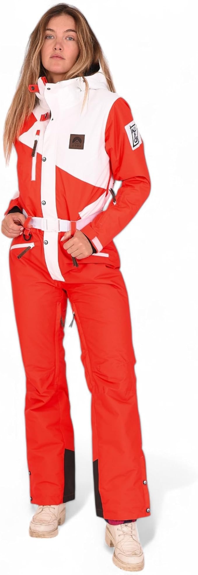 OOSC Stardust Womens Ski Suit | Red and White | Waterproof, Breathable & Insulated Synthetic | Re... | Amazon (US)
