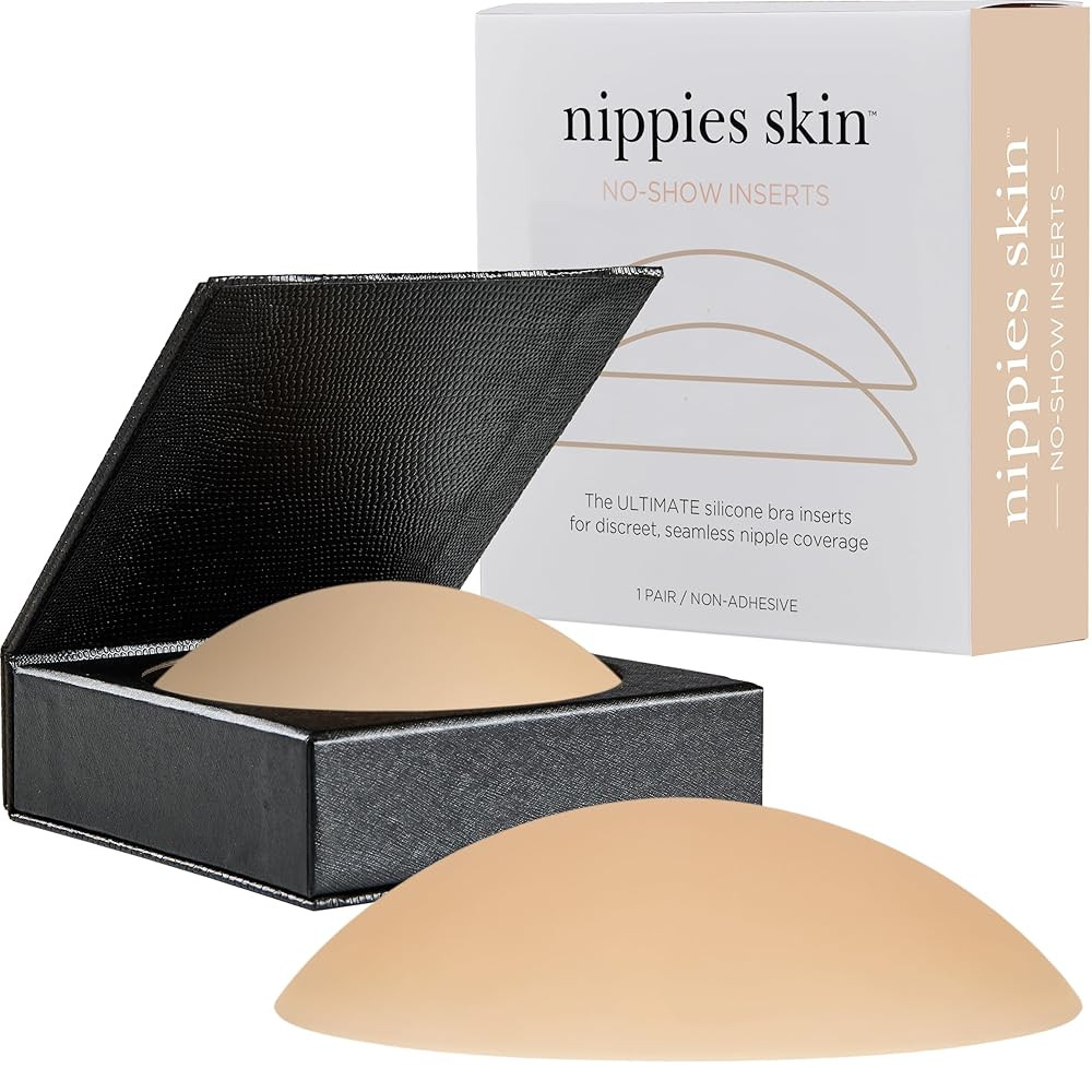 Nippies Non-Adhesive Bra Liner Nipple Covers for Women – Reusable Silicone No-Show Inserts with... | Amazon (US)