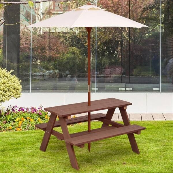 4 Seat Kids Picnic Table Bench with Umbrella | Bed Bath & Beyond