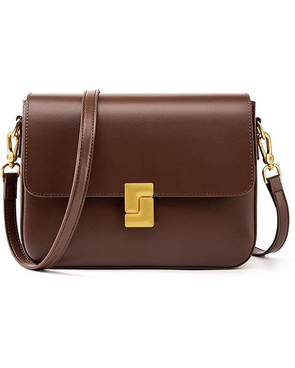 Shoulder Bags for Women, Genuine Leather Crossbody Purses Vintage Handbags-Adjustable Strap Desig... | Amazon (US)