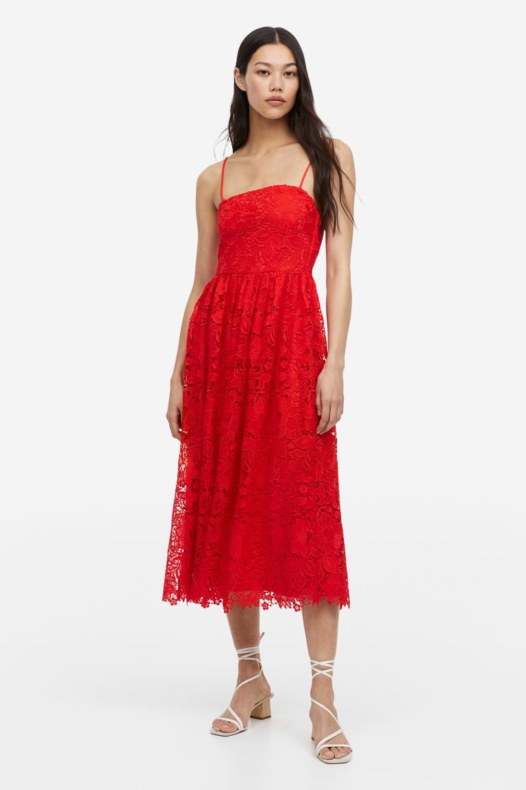 Lace Bandeau Dress - Red - Ladies | H&M US | H&M (US + CA)