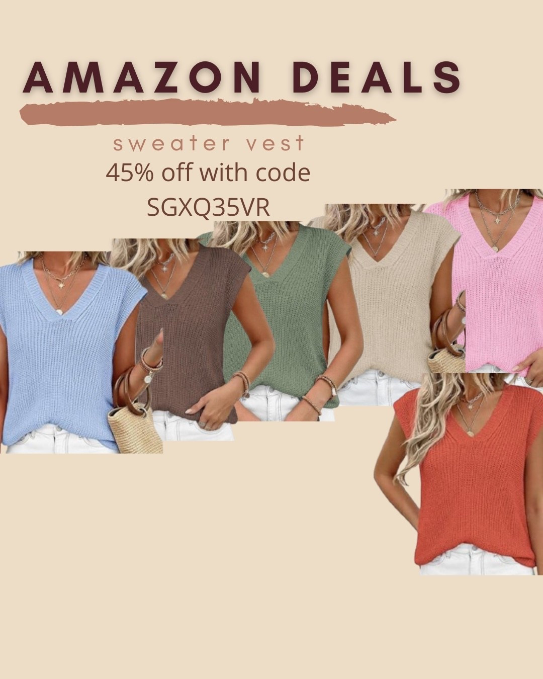 $20 ends 5/16

Amazon fashion
Amazon deals
Sweater vest

#LTKSaleAlert