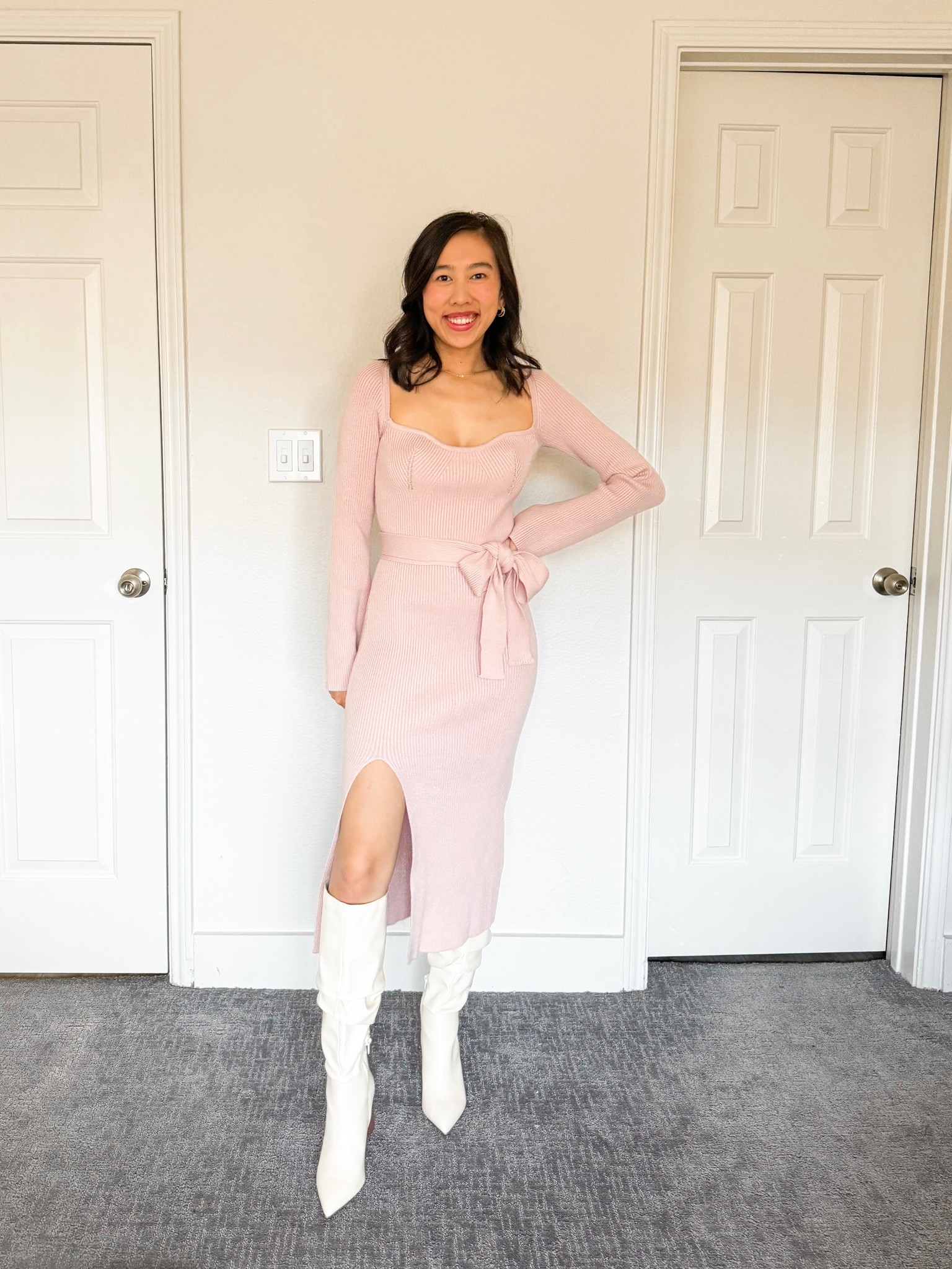 navy blue dress for baby girl How To Style A Monochromatic Outfit for Winter — Blushful Belle