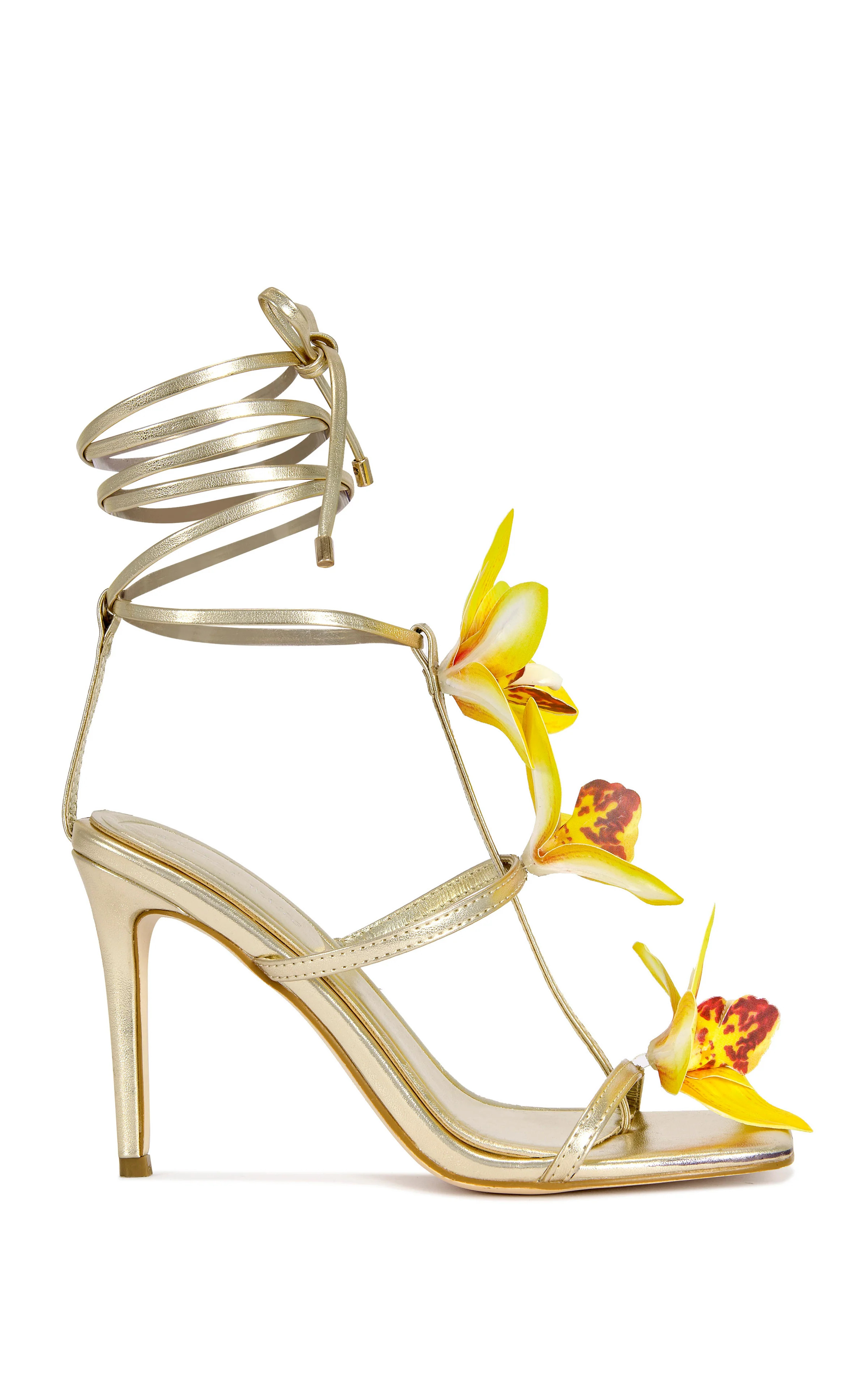 CRESCENDO-GOLD STILETTO SANDAL | Azalea Wang