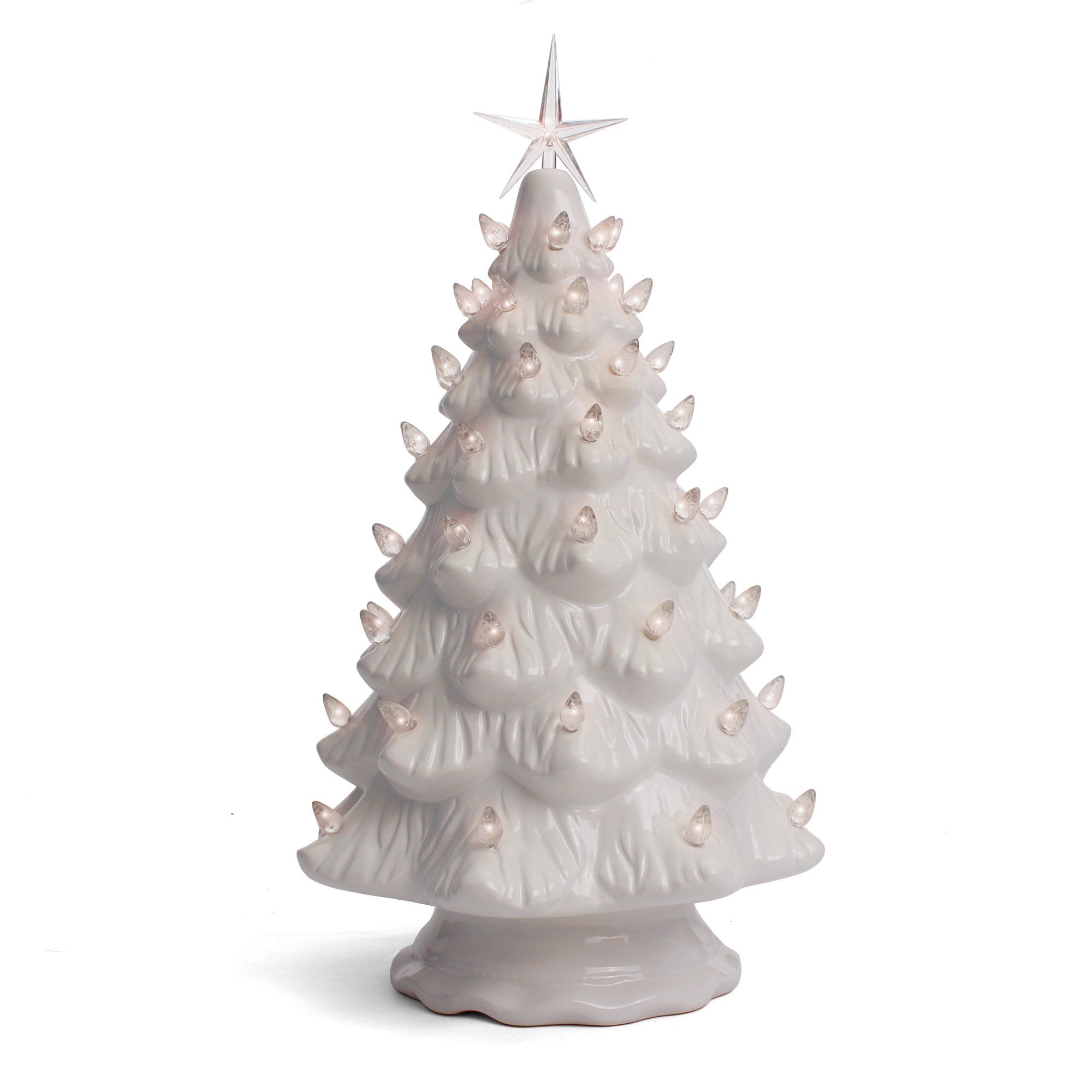 Ceramic Christmas Tree - Tabletop Christmas Tree with Lights - (15.5" Large White Christmas Tree/... | Walmart (US)