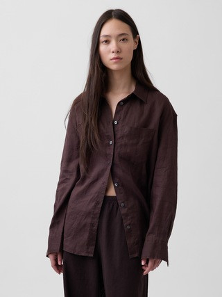 100% Linen Oversized Shirt | Gap (CA)