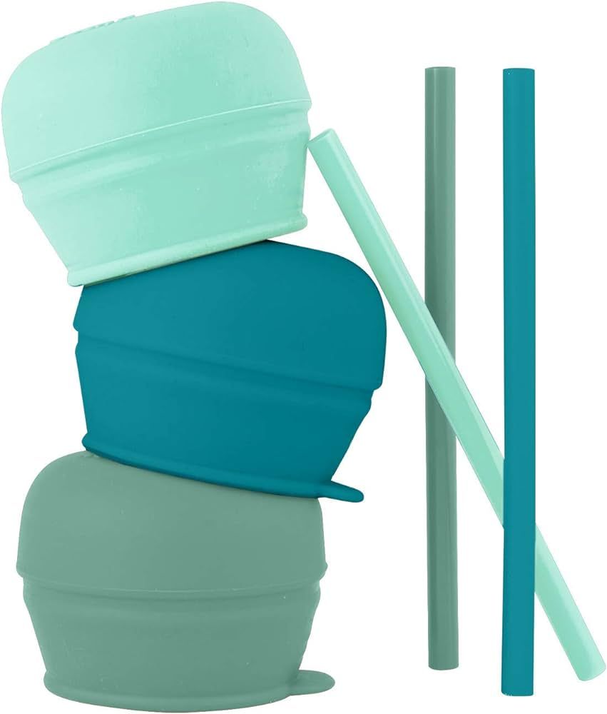Boon Snug Silicone Sippy Cup Lids and Straws - Includes 3 Lids and 3 Straws - Convert Any Kids Cu... | Amazon (US)