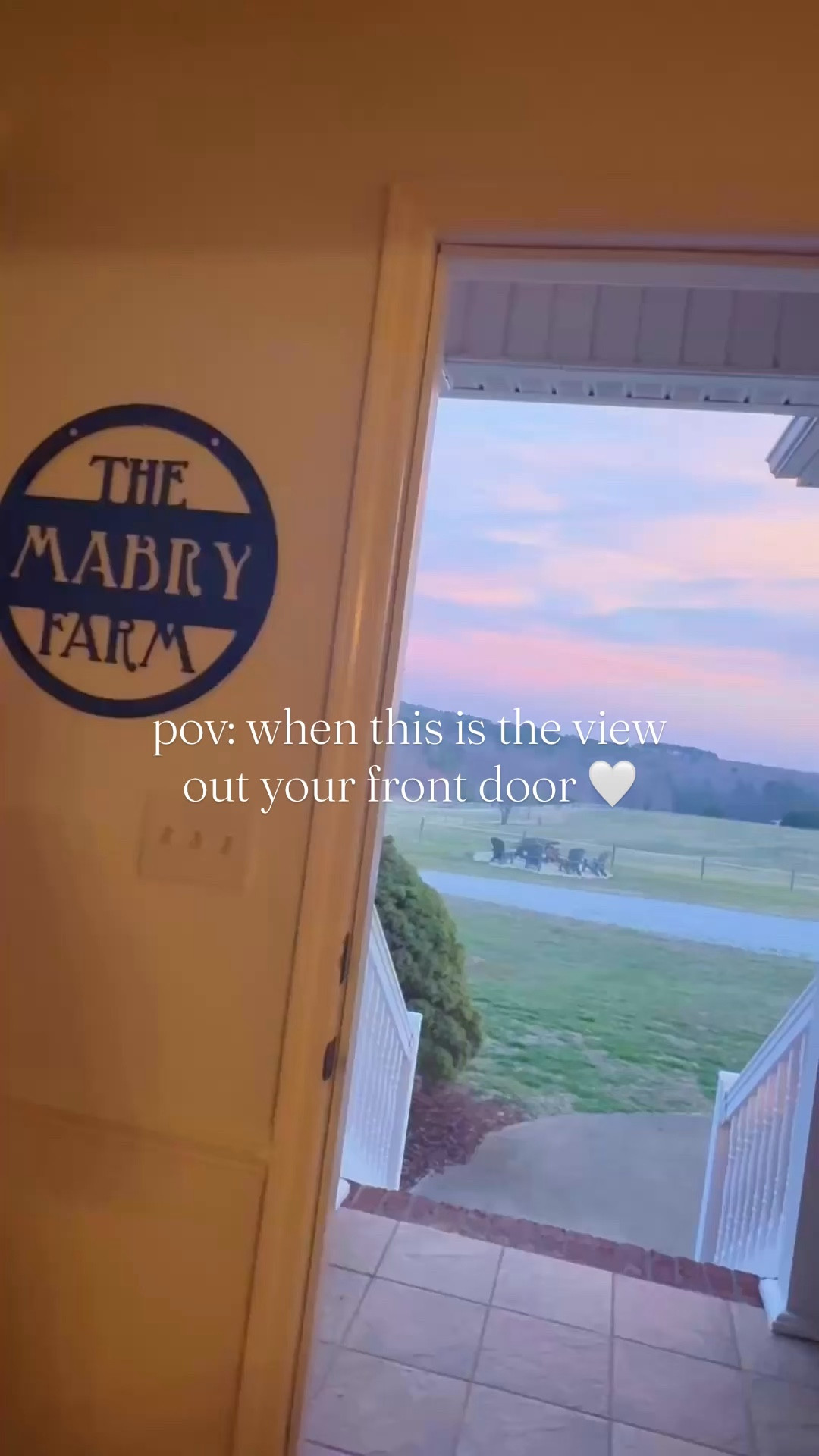 ... and I truly still can’t believe it 🤭🚪🌅🚜🌾🌳🧺🌸#ourfarmdreamcometrue #finallyhome #themabryfarm #frontporchview #farmhouseonthehill 

Follow along over here at @emilyjoannemabry to keep up with all things “life on the farm” 🐥🚜🌳☀️, homeschool preschool 🍎✏️📖📚, and joyful motherhood 🤱🩵👶🏼 🧺these days as we life out our farmhouse dream come true for our upcoming very first 🌸 s p r i n g  o n  t h e  f a r m !!! 💭🏡🌅🌾