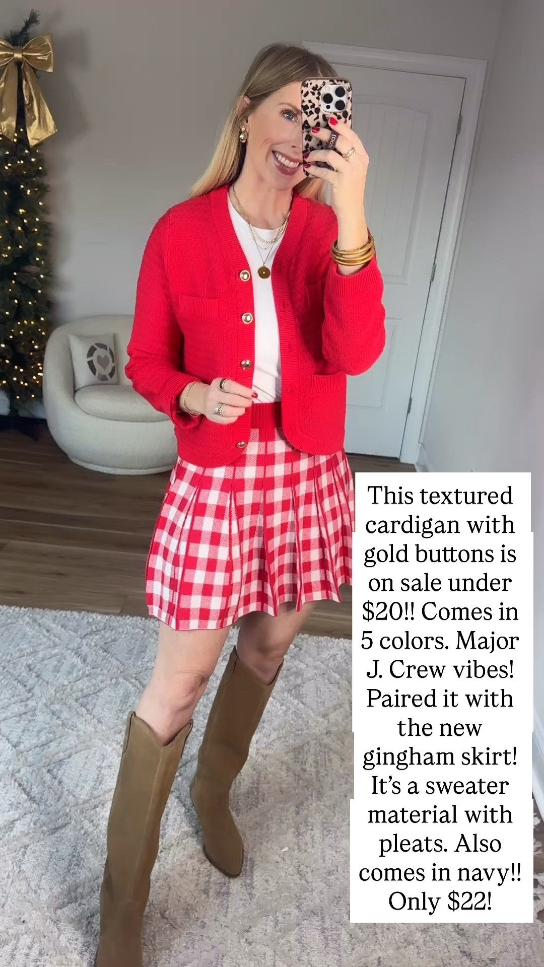 Walmart try on, Walmart fashion, red gingham skirt, red cardigan 

Small in all! 

#LTKSaleAlert #LTKHoliday #LTKFindsUnder50