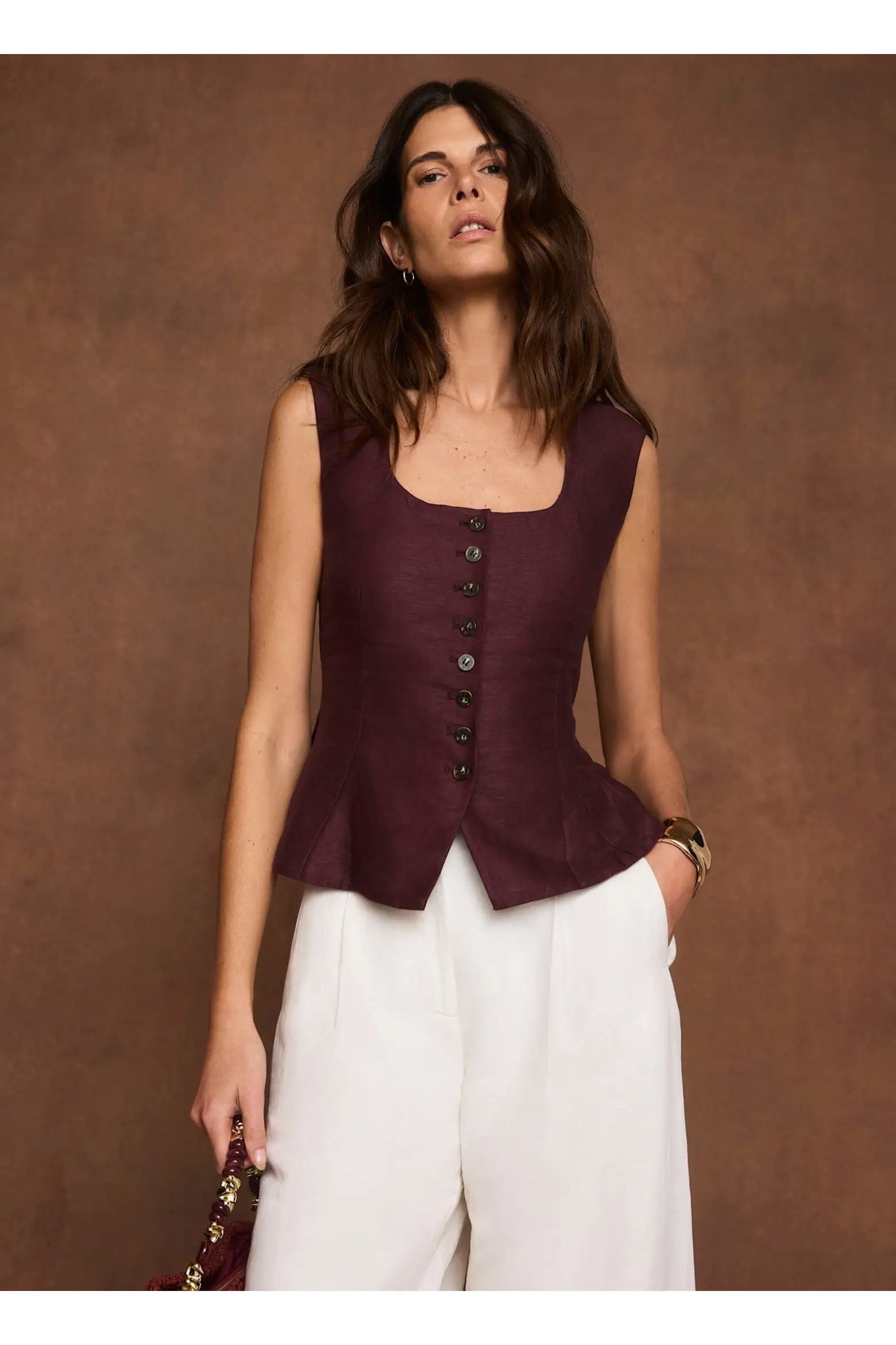 Linen Blend Peplum Vest (Women) | Nordstrom | Nordstrom