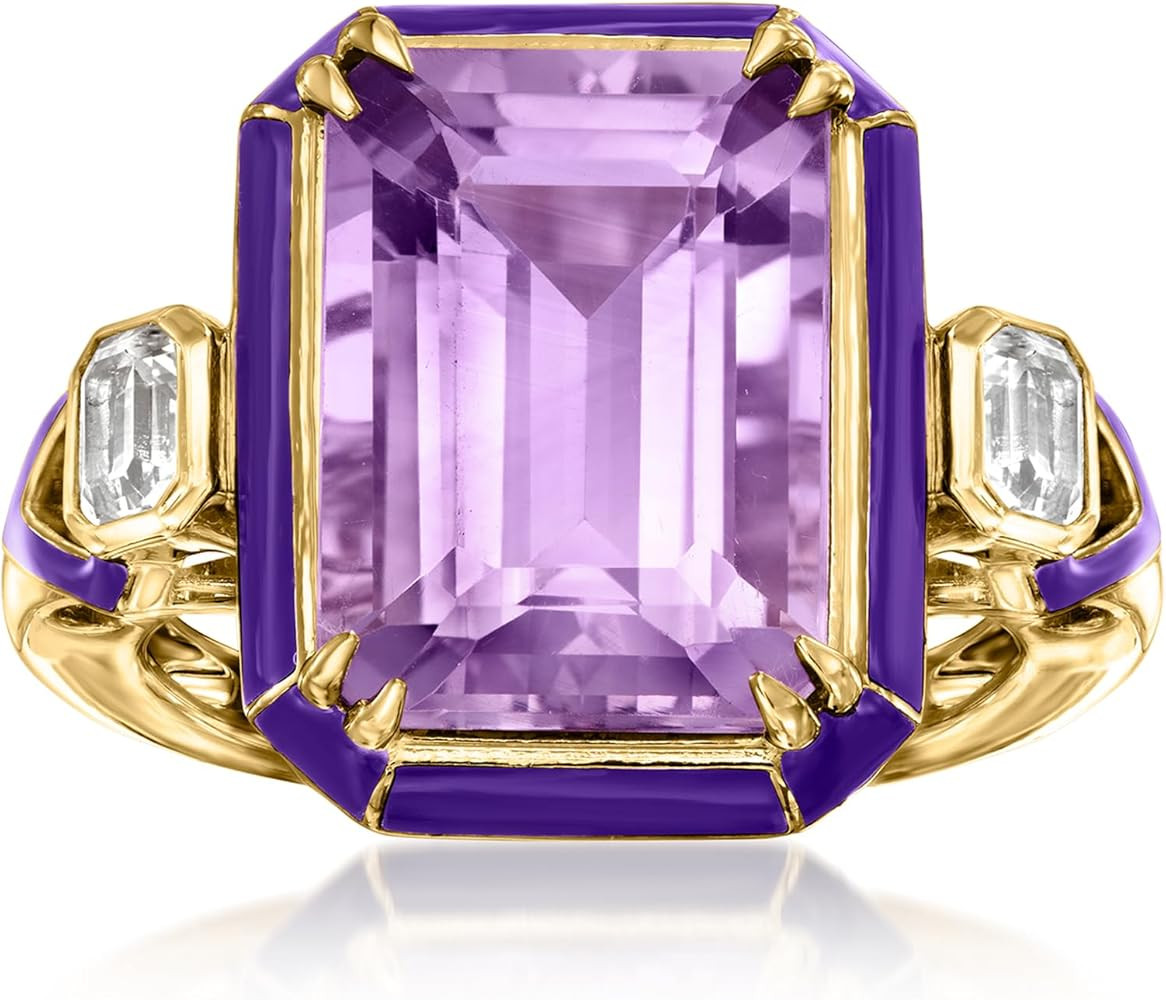 Ross-Simons 7.25 Carat Amethyst and .60 ct. t.w. White Topaz Ring in 18kt Gold Over Sterling | Amazon (US)