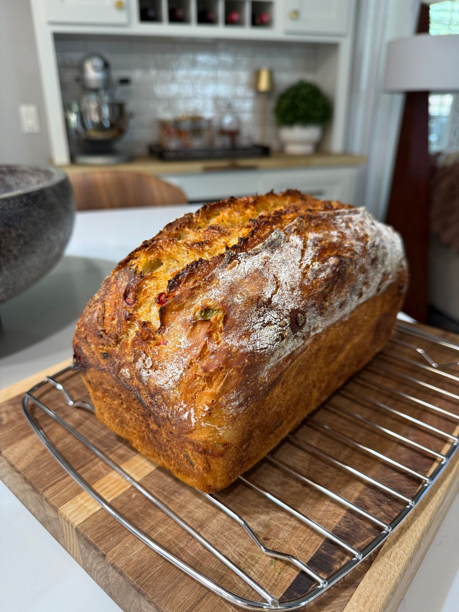 This morning’s bake is a white & rye sourdough overloaded with pepper jack, jalapeño, and Fresno chilies. 🌶️ 

#LTKfoodie #LTKmorningroutine #LTKvlog