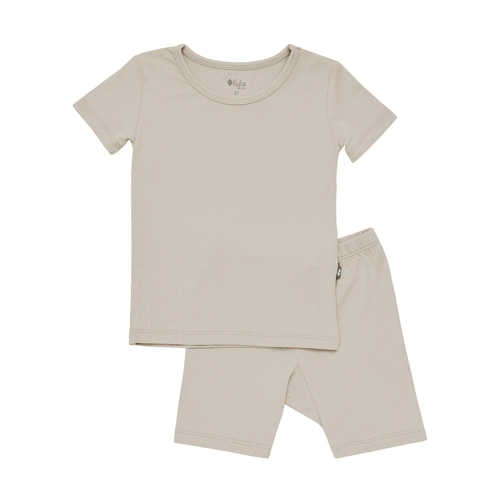 Short Sleeve Toddler Pajama Set in Khaki | Kyte BABY