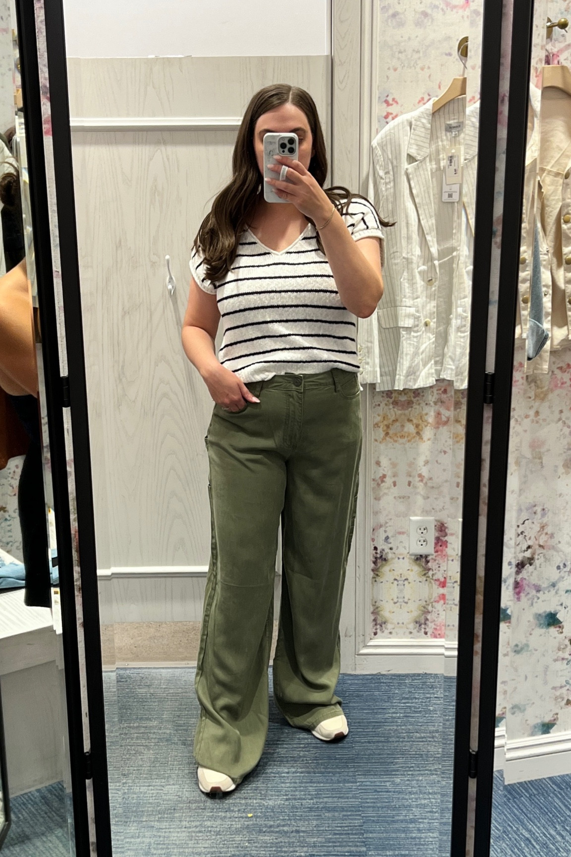 Classic elevated casual look from my shopping trip with a personal stylist. Can’t go wrong with the timeless pairing of a white and navy stripe with an olive pant. 




#LTKMidsize #LTKStyleTip