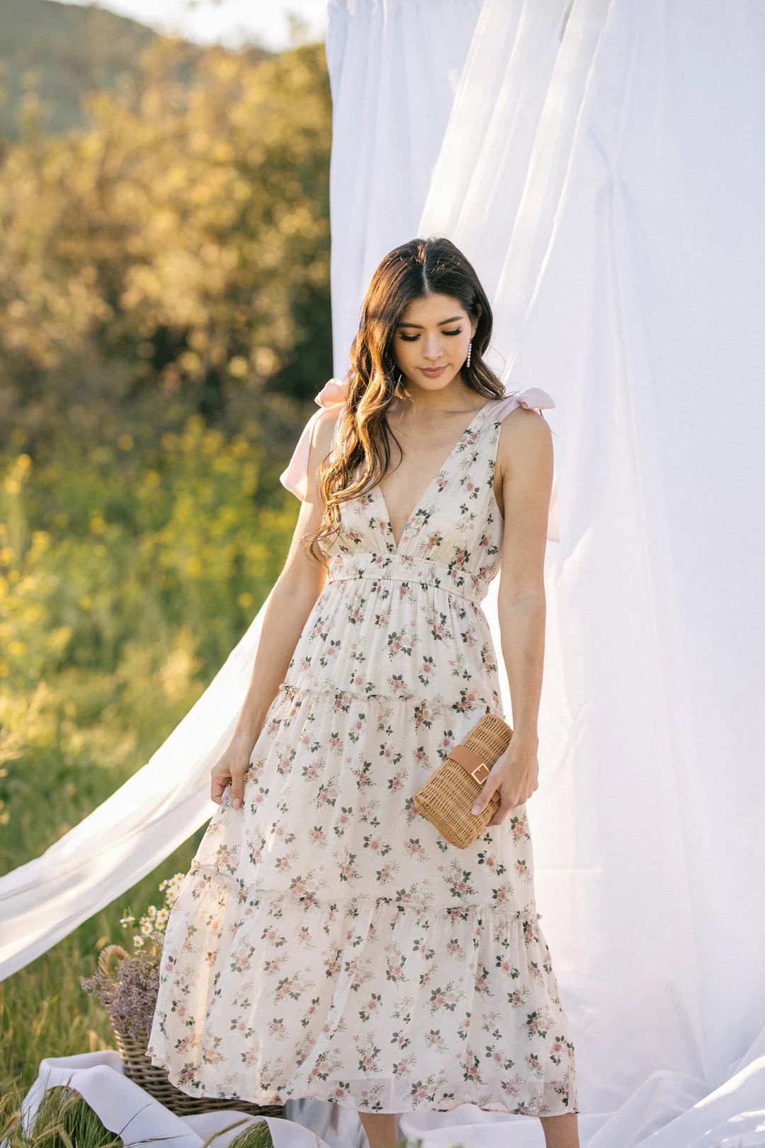 Patricia Tie Shoulder Dress | Morning Lavender