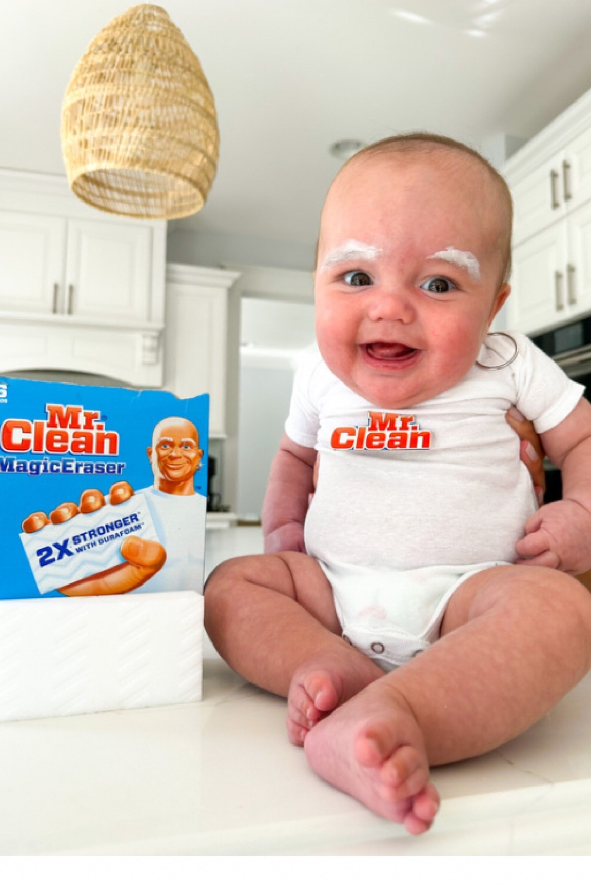 $5 EASY DYI HALLOWEEN MR CLEAN COSTUME ON AMAZON🎃👻⚡️
The cutest baby costume around! 
You probably already have a white onesie and a magic eraser box you can cut out, but here is everything you need for this easy, hilarious DYI costume!

Mr clean, baby costume, funny baby costume, Halloween costume, baby Halloween costume, funny baby Halloween costume, cute baby Halloween costume, easy Halloween costumes, family Halloween costume 

#LTKHalloween #LTKbaby #LTKfamily