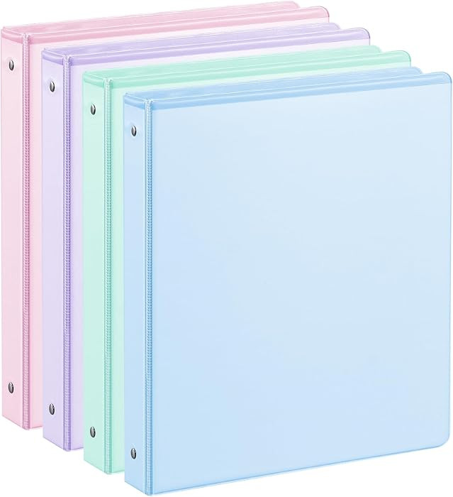 SUIN 1 Inch 3 Ring Binder, Clear 1'' View Binders with 2 Pockets, Fits 8.5 x 11 Letter Size, Dura... | Amazon (US)