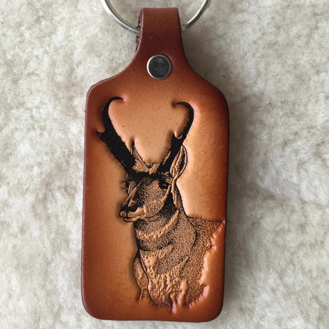 Handmade Leather Antelope Key Tag - Etsy | Etsy (US)