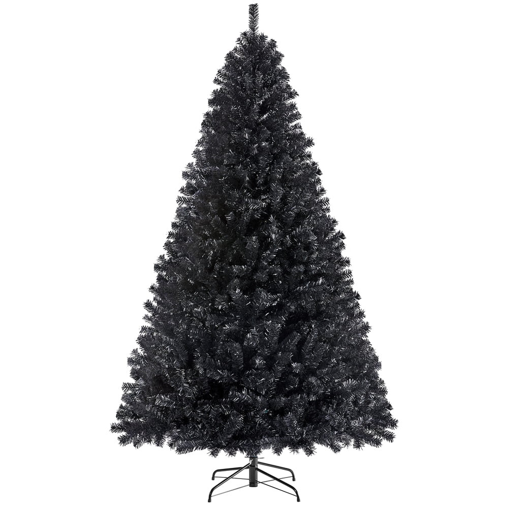 SmileMart Clear Prelit Incandescent Black Hinged Spruce Artificial Christmas Tree, 7.5' - Walmart... | Walmart (US)