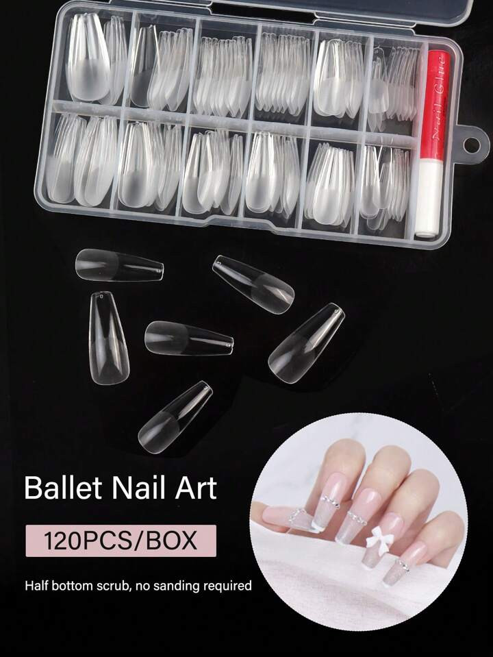 Instantly Upgrade Your Look with 120pcs Long Coffin Transparent Clear Fake Nail For Home DIY Nail... | SHEIN