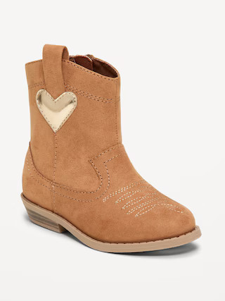 Faux-Suede Side-Zip Western Boots for Toddler Girls | Old Navy (US)