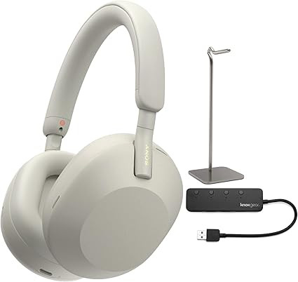 Sony WH-1000XM5 Wireless Noise Canceling Over-Ear Headphones (Silver) with Knox Gear 4-Port USB 3... | Amazon (US)